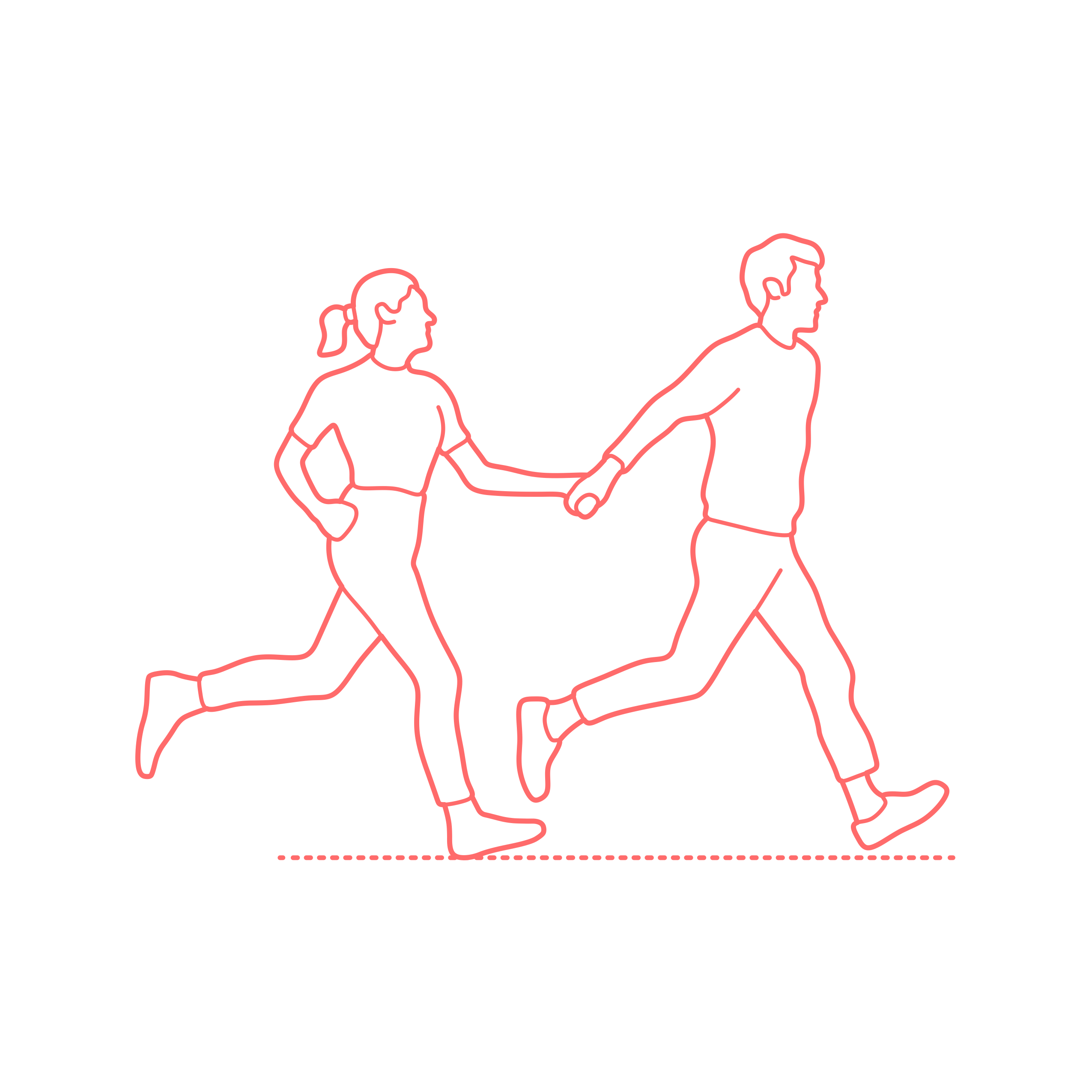 Humans Poses Holding Hands Young Adults Men Women Running Outline Svg File Free Vectors